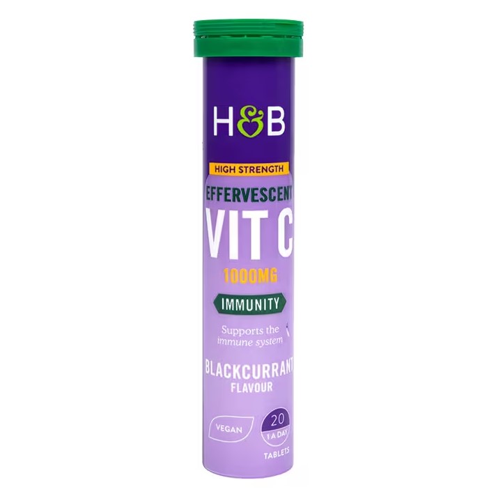 Holland & Barrett Vitamin C Blackcurrant 1000mg 20 Effervescent Tablets